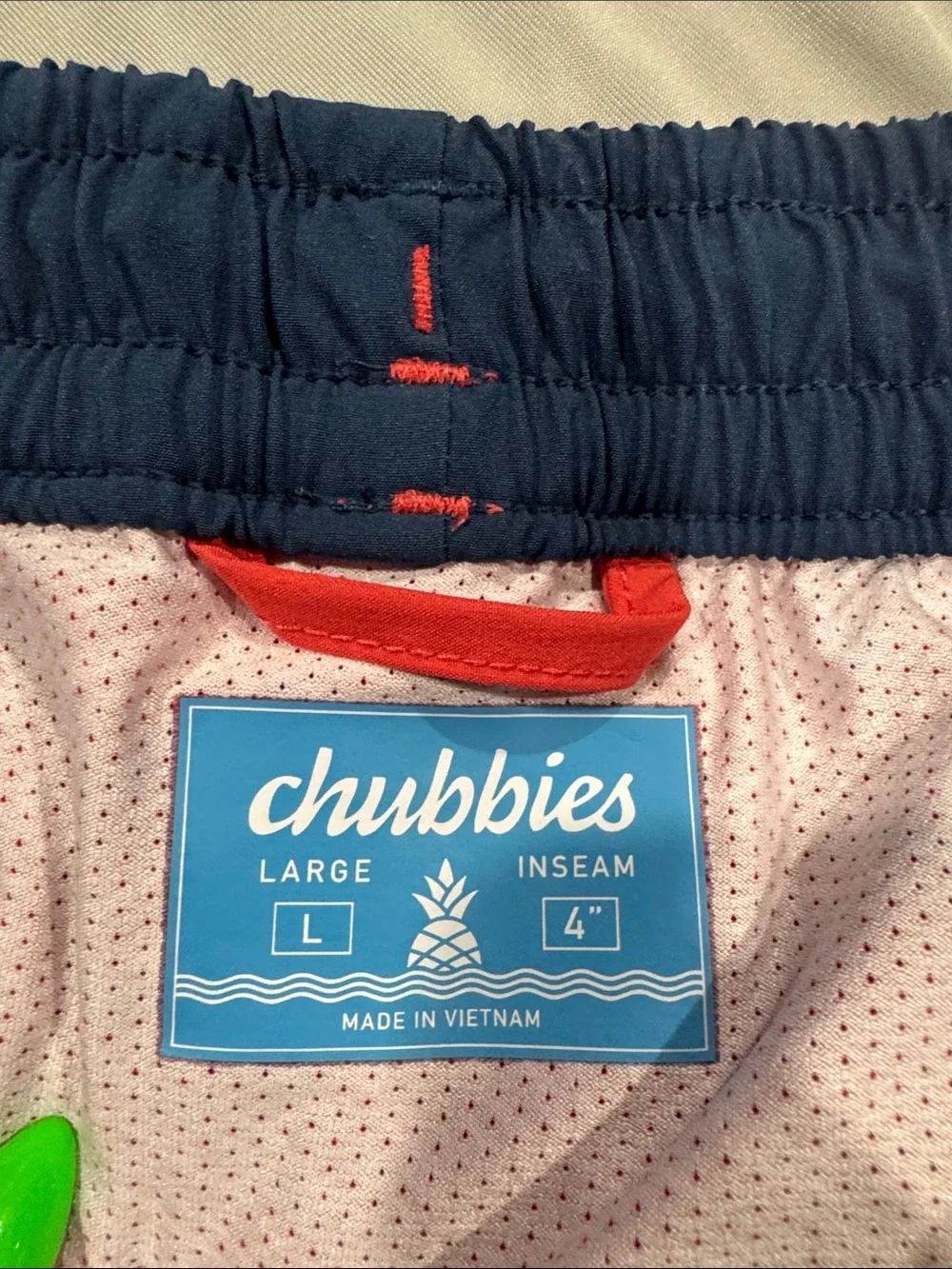 Men’s Chubbies 4” Red Swim Shorts with Elastic Waist